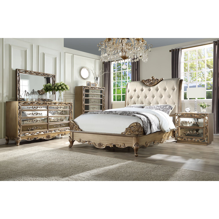 Rosdorf Park Chingford Solid Wood Sleigh Bedroom Set Wayfair Canada